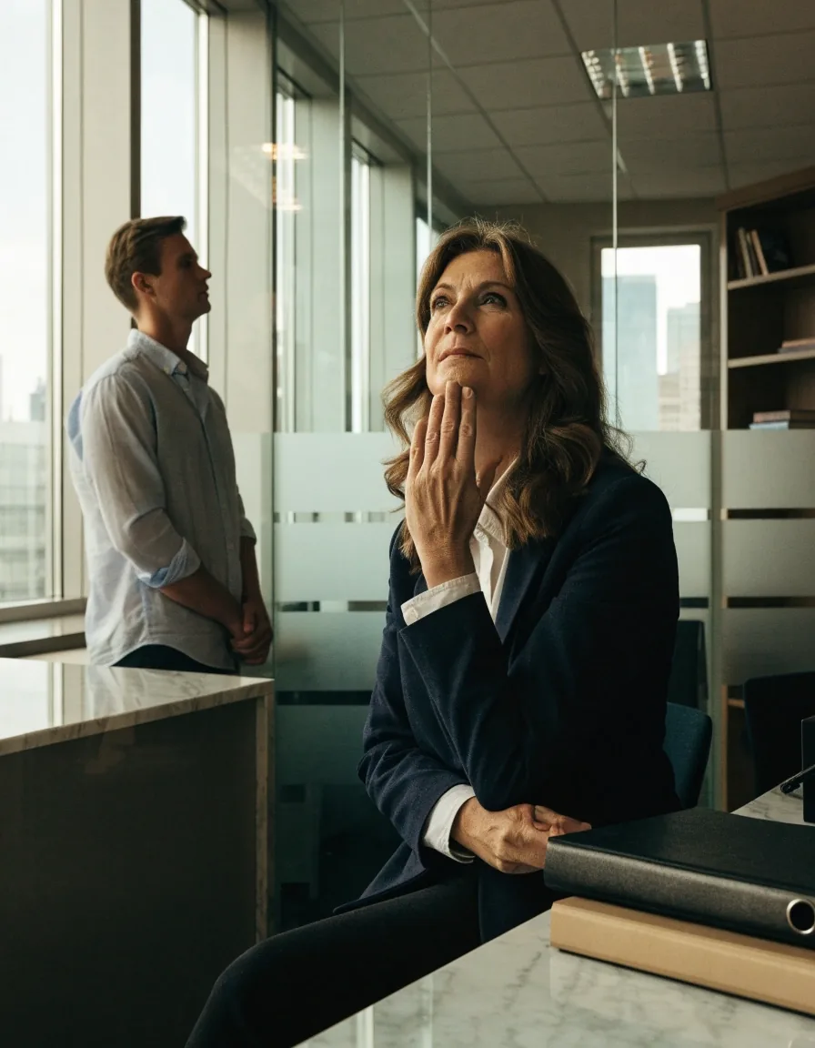 Schreibtisch mit Unterlagen in einem Münchner Büro