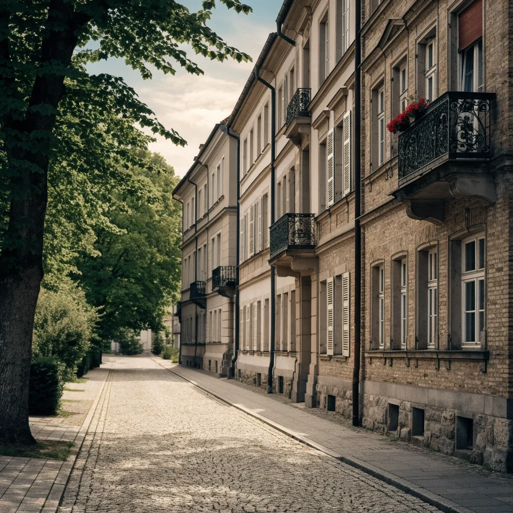 Gepflegte Wohnstraße mit Altbauten in München
