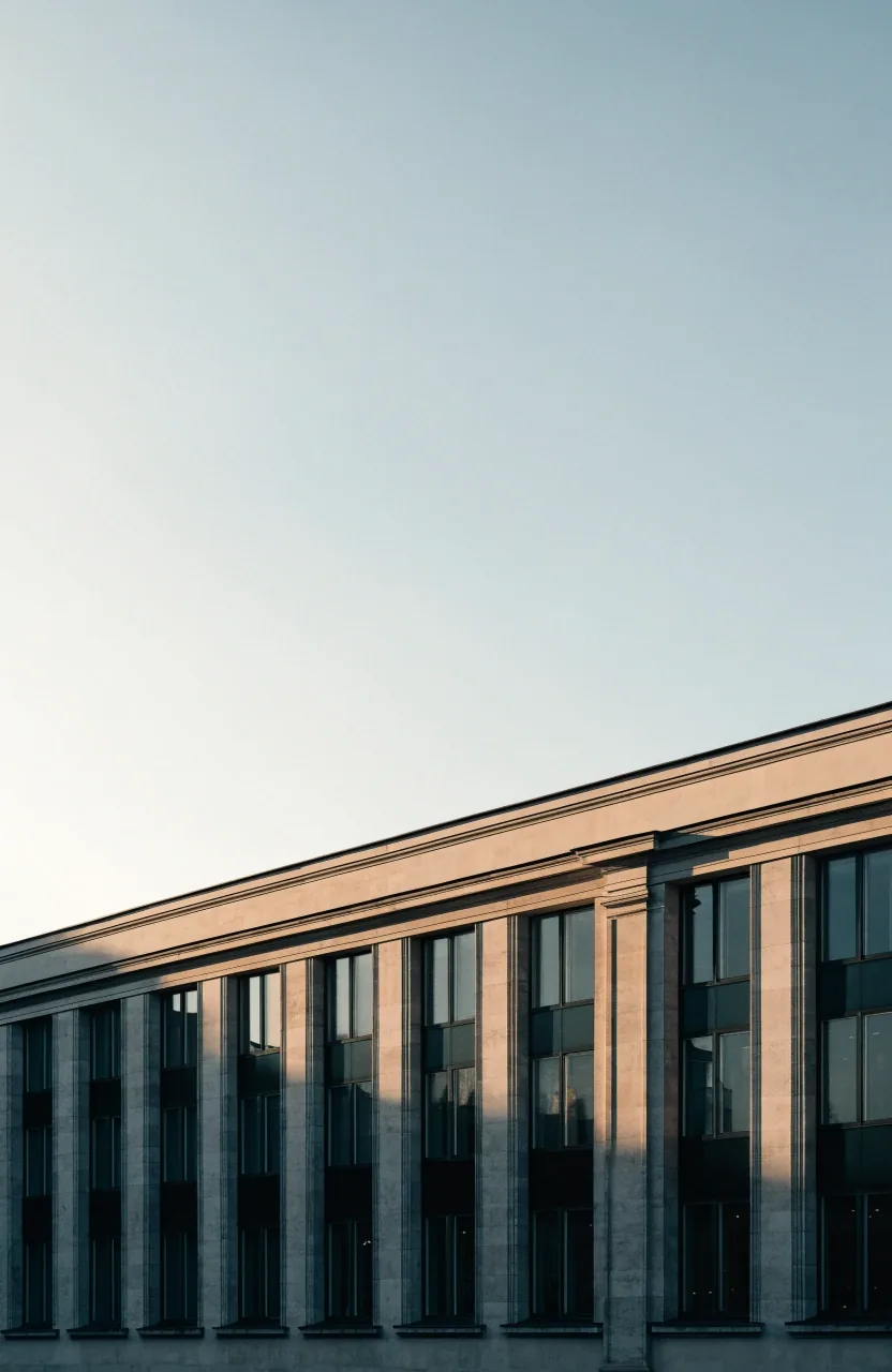 Geschäftshaus in München in ruhigem Morgenlicht