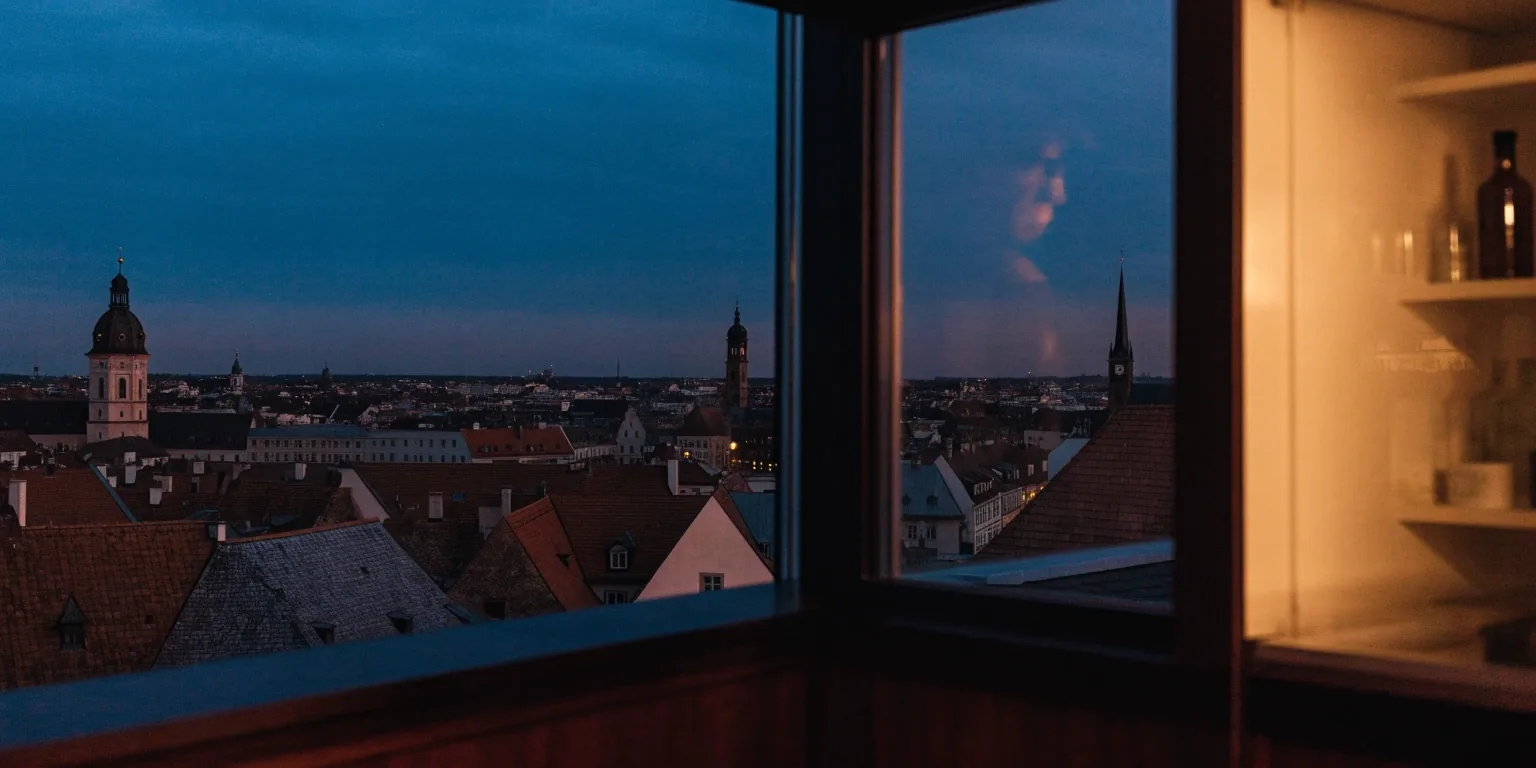 Blick über München am Abend zum Abschluss